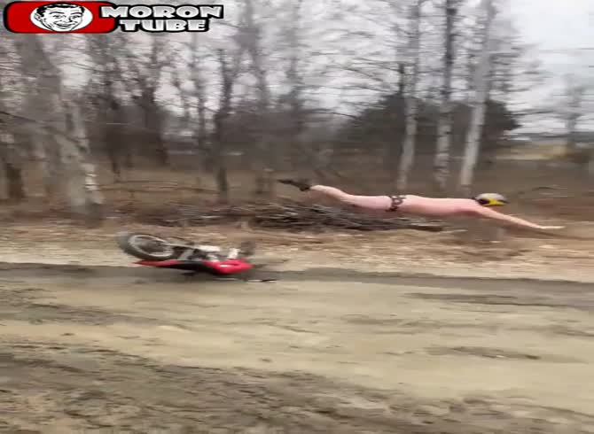 Video :For the crowd, this biker's performance is humorous, but not so much for him